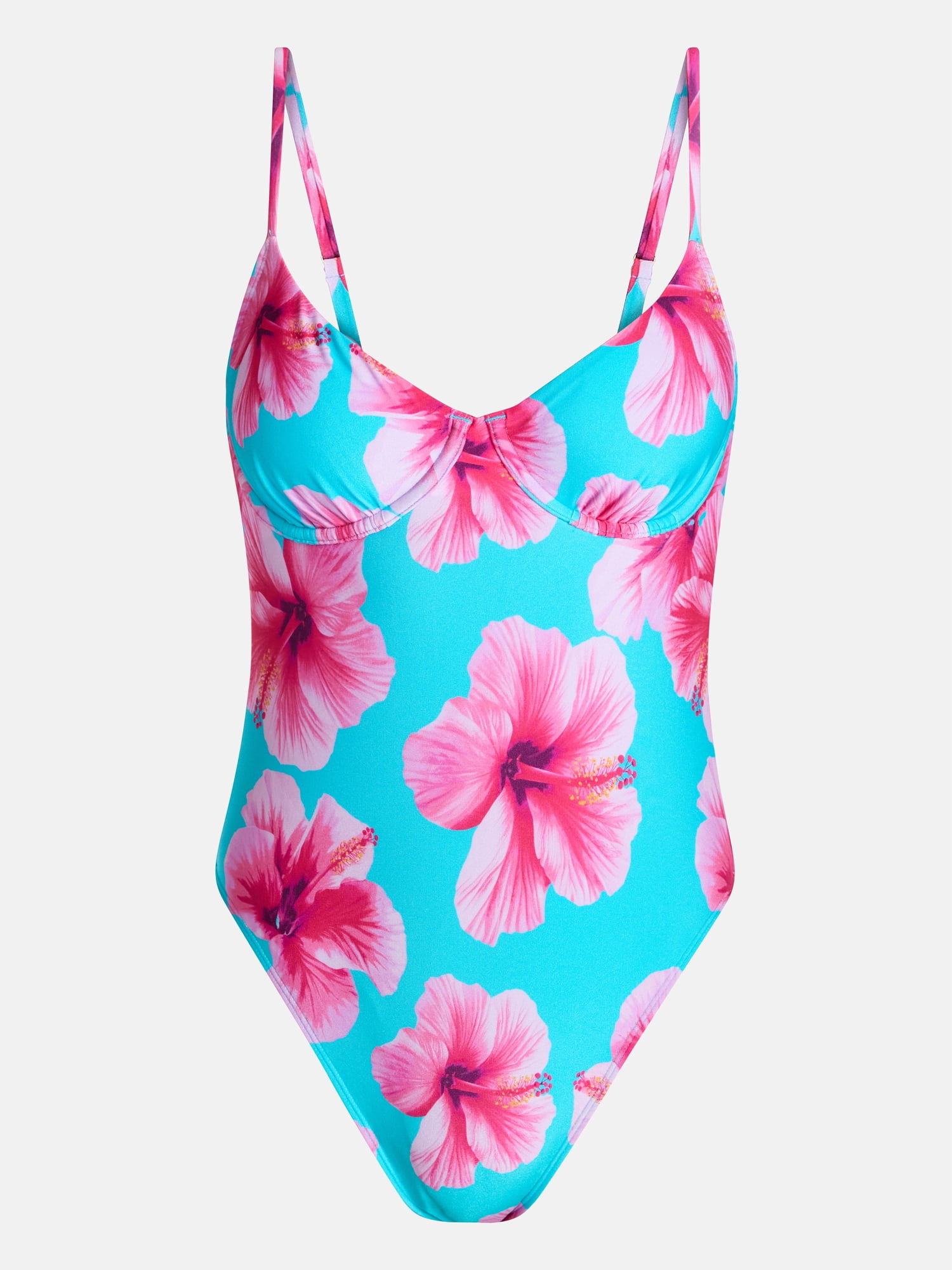 No Boundaries Underwire One Piece Swimsuit, Women's XXS-XXL