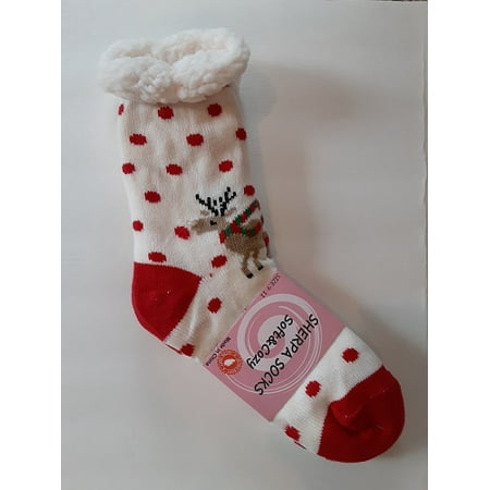 

WOMENS WINTER WARM COZY SHERPA NON SKID SLIPPER SOCKS Christmas Gift