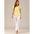 thumbnail image 4 of DARING DIVA Women's Square Neck Gingham Tops Sleeveless Blouses XS Yellow, 4 of 6