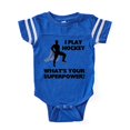 thumbnail image 1 of CafePress - Hockey Superhero - Cute Infant Baby Football Bodysuit, 1 of 1