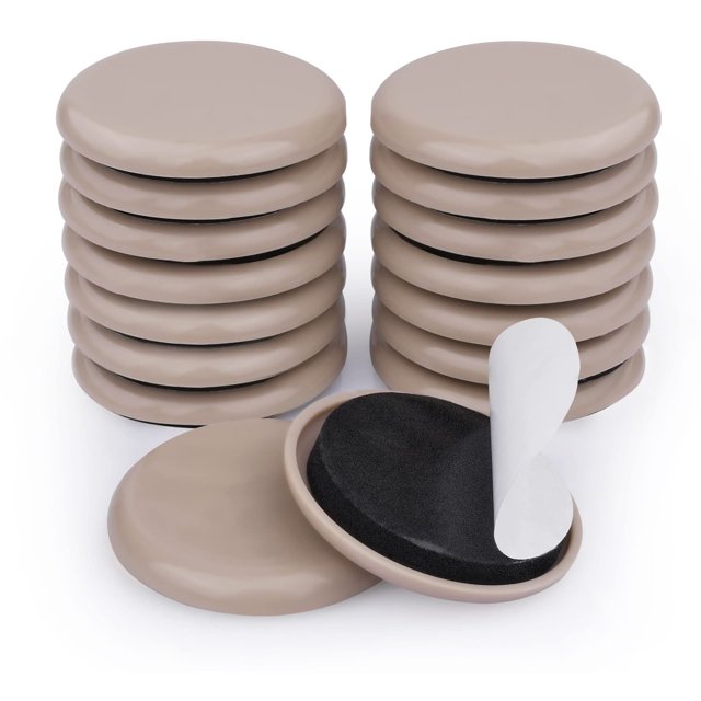 Deslizadores para muebles para alfombras y pisos de madera, paquete de 16 almohadillas móviles para muebles de 2 pulgadas con adhesivo resistente, mueva fácilmente cualquier artículo mientras protege