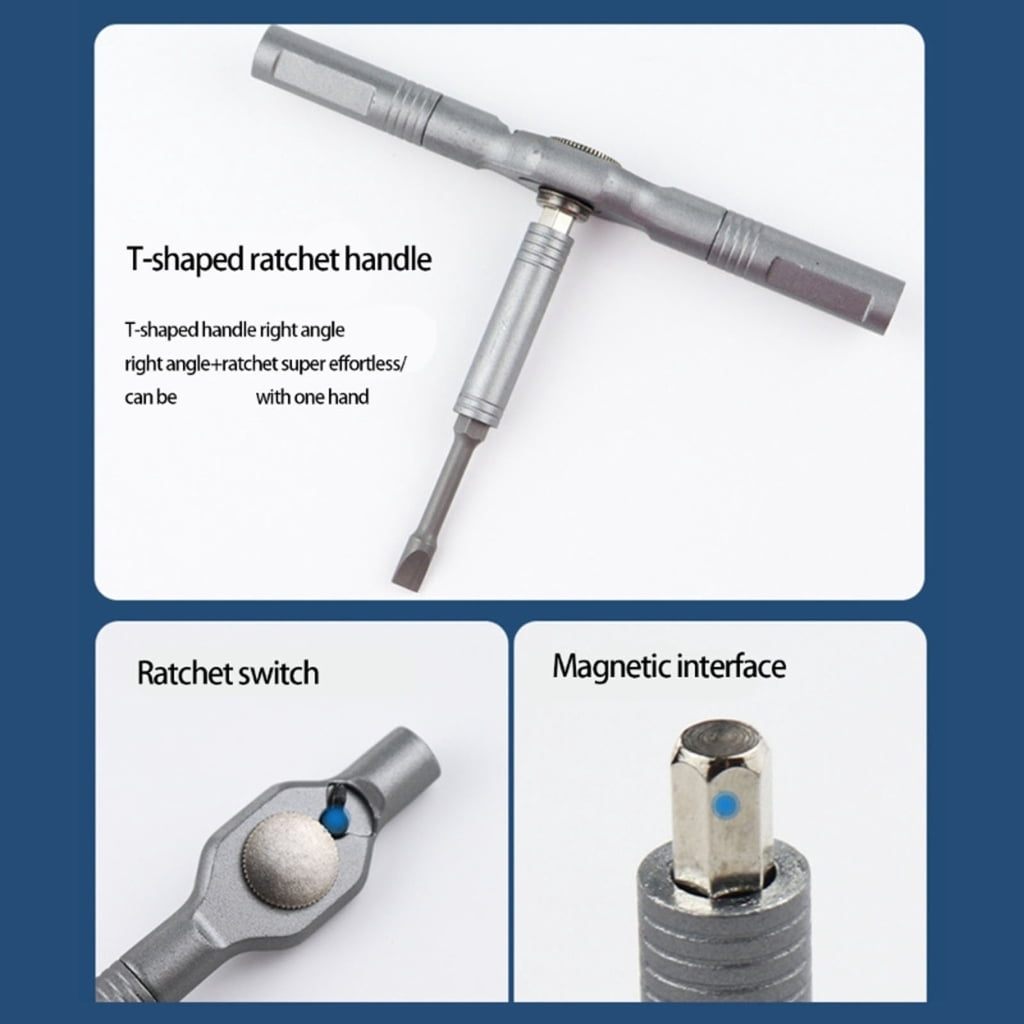 Sturdy Alloy Screwdriver Set Has 58 Tooth Mechanism For Easy Turning