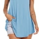 thumbnail image 4 of Camisolas holgadas y fluidas, camiseta sin mangas con doble correa, sin mangas, informal, ajustada, para mujer, señora, niña, verano, azul claro, S, 4 of 5