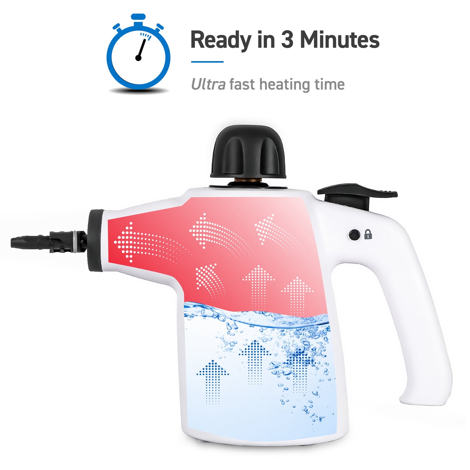 Commercial CARE Corded Electric Multipurpose Portable Handheld Steam Cleaner with 9-Piece Accessory Kit CCSC30