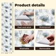 thumbnail image 5 of Peel and Stick Wallpaper Delicate Blue Gold Floral Fine Detailing Soft boho Wall Mural 23.6in x 9.8ft Self Adhesive Removable Wall Paper Renter Friendly Wallpaper for Girls Women Bedroom Livingroom, 5 of 8