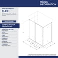 thumbnail image 5 of DreamLine Flex 36 in. D x 60 in. W x 74 3/4 in. H Semi-Frameless Pivot Shower Enclosure in Chrome with Right Drain Black Base Kit, 5 of 13