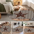 thumbnail image 6 of Texas Star Plaid 3ft Area Rug, Farmhouse Black Brown Texas Vintage Washable Non-Slip Small Round Rugs for Entryway Bedroom Kitchen, Soft Circle Carpet for Dining Room, Playroom Nursery Rug, 6 of 9