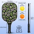 thumbnail image 3 of Pickleball Paddles Set Of 1, Fiberglass Surface, Animal, Leopard Print, 1 Paddle, 2 Balls & Bag, 3 of 5