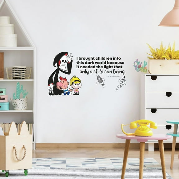 Dark World Billy Mandy Grim Quote Cartoon Quotes Decors Wall Sticker Art Design Decal for Girls Boys Kids Room Bedroom Nursery Kindergarten Home Decor Stickers Wall Art Vinyl Decoration (27x30 inch)