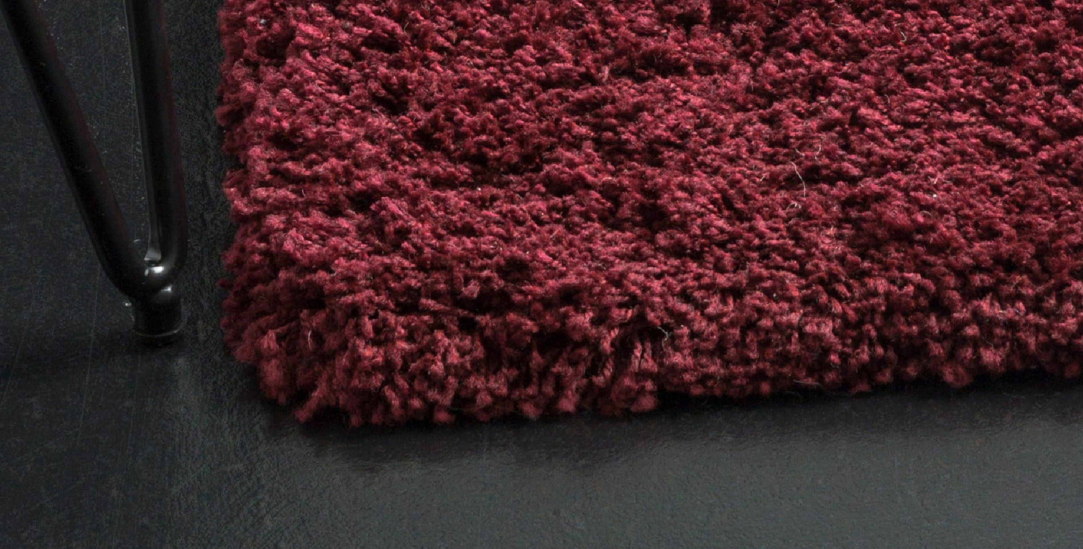 SAFAVIEH Laguna Neven Plush Solid Shag Runner Rug, Maroon, 2'3" x 12'
