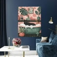 thumbnail image 5 of Kdxio Black Cat Pink Bathroom Pattern Canvas Wall Art 12x16 Inches - Waterproof HD Print Solid Wood Frame for Living Room & Bathroom,Vertical, 5 of 8