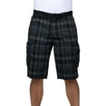 thumbnail image 5 of RAW X Mens Belted 12.5" Inseam Knee Length Cargo Shorts, Plaid Charcoal, 42, 5 of 7