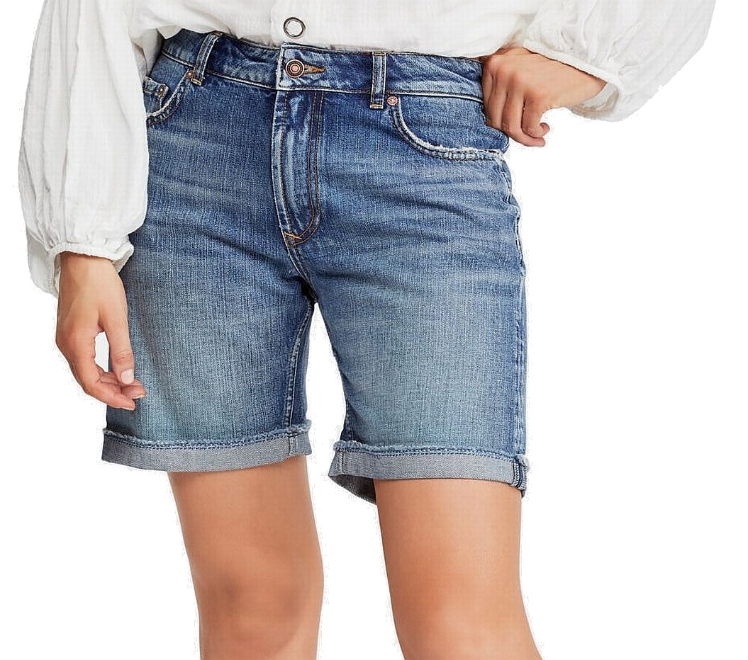 colored denim bermuda shorts
