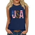 thumbnail image 2 of Wycnly Tank Top for Women Summer Tops for Women Independence Day Loose Patriotic 4th of July Shirts Casual USA Letter Print Sleeveless Tees Ladies Sleeveless Shirt, 2 of 5