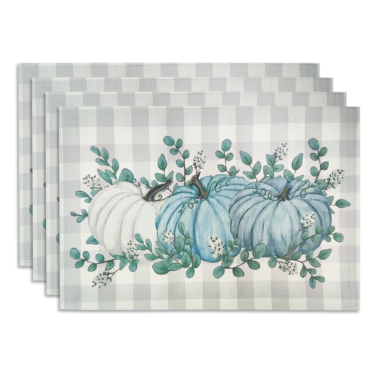 Sanmadrola Fall Placemats Set of 4 Eucalyptus Leaves Pumpkins Placemat