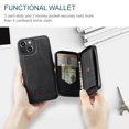 thumbnail image 4 of for iPhone 8 Plus / 7 Plus Wallet Case, Minimalist Luxury PU Leather Magnetic Detachable Credit Card Holder, 2 in 1 Zipper ID Cash Slot, Magnetic Closure Kickstand Folio Flip Slim Cover,Black, 4 of 14