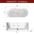 thumbnail image 6 of Luxury Matte White Solid Surface Freestanding Soaking Bathtub with Overflow, Bearing Weight 300 pounds, cUPC Certified, White, 6 of 7