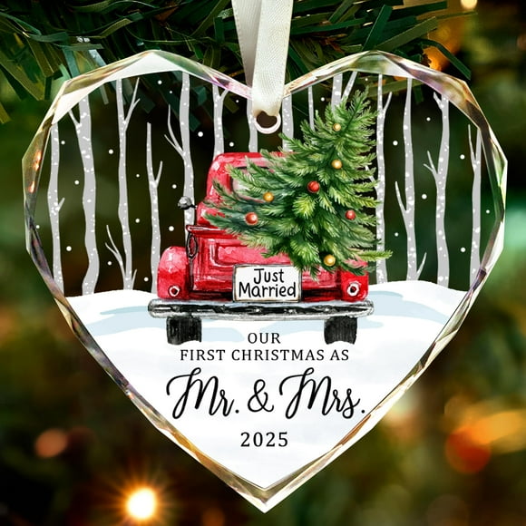 Adorno de boda THDZS First Christmas Mr & Mrs 2025
