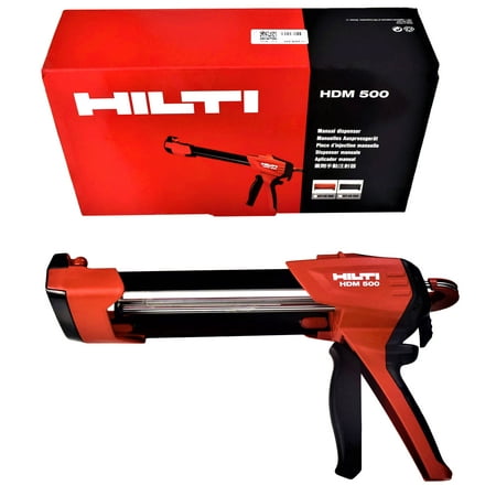 Hilti HDM 500 Manual Adhesive Epoxy Glue Dispenser with red and black cartridges