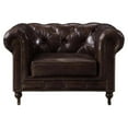 thumbnail image 3 of ACME Aberdeen Button Tufted Top Grain Leather Chair in Vintage Brown, 3 of 7