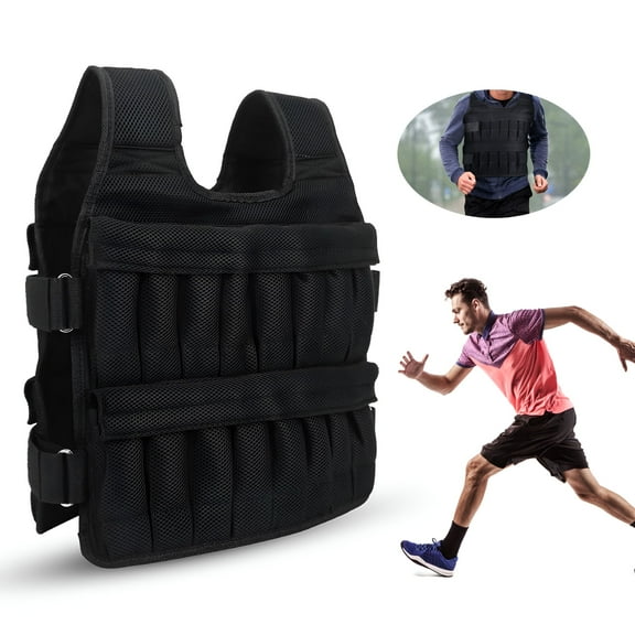 BESTSKY 35KG Adjustable Body Weighted Vest Workout Sandbag Mesh Vest for Sports Strength Training Walking Running