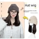 thumbnail image 4 of Gorro con peluca para mujer, de pelo largo desmontable, para otoño e invierno, tejido de lana, con cubierta completa para la cabeza, gorro con peluca, gorro para el frío, 4 of 5
