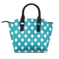 thumbnail image 2 of Zufioo Sky Blue And White Polka Dot Print Leather Rivet Shoulder Bag, Microfiber PU Leather Adjustable Shoulder Strap Handbag, Ideal Gift for Women-One Size, 2 of 6