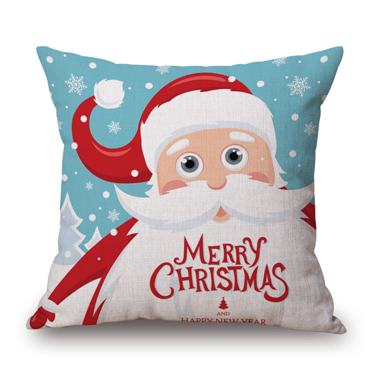 Linen Festive Christmas Throw Home Case Decor Cover Gift Cushion Pillow Xmas