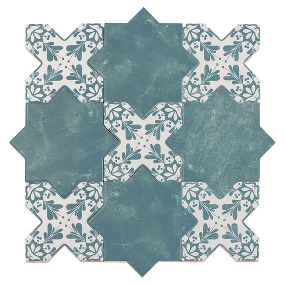 Siena Pistachio Green 5" Star with Cross Deco Matte Ceramic Wall and Floor Tile (10.76 sq ft/case) - 54 Pack