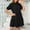 Black, variant on Ayolanni Short Puff Sleeve Summer Dresses for Women Solid Ruffle Collared Babydoll Midi Shirt Dress Holiday Beach Casual Sundress Green L