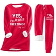 thumbnail image 4 of Fanxing Christmas Deals Women Warm Fleece Lined Outfits Crewneck Casual Long Sleeve Top with Pants Soft Pajamas Sets Christmas Gift Clearance 2025, 4 of 9