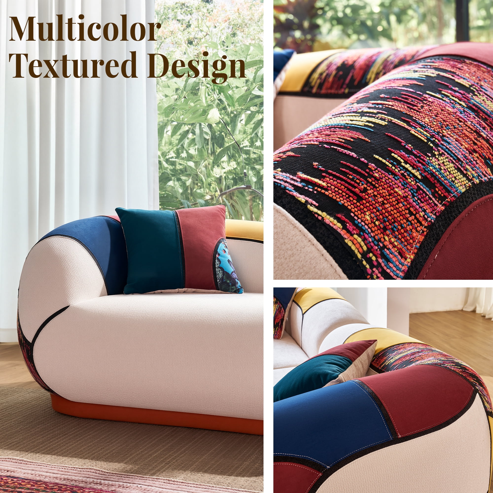 YINIX 102" Modern Loveseat Sofa with Extra Deep Seat, Comfy Upholstered Couch for Living Room