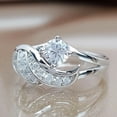 thumbnail image 3 of Trayknick Fashion Angel Wing Rhinestone Decor Wedding Band Ring Jewelry Gift for Women Golden US 10, 3 of 8