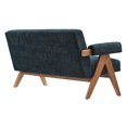 thumbnail image 4 of Loveseat Sofa Couch, Azure Navy Blue, Fabric, Wood, Living Kitchen Cafe Bistro Hospitality Restaurant, Modern Contemporary HB36205, 4 of 9