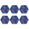 thumbnail image 2 of Fuzoiu Ireworks In The Night Sky Print Leather Coasters Set,Drink Coasters Set of 6,for Tabletop Protection, Durable PVC Coasters,Home Décor and Housewarming Gift,Hexagon, 2 of 7