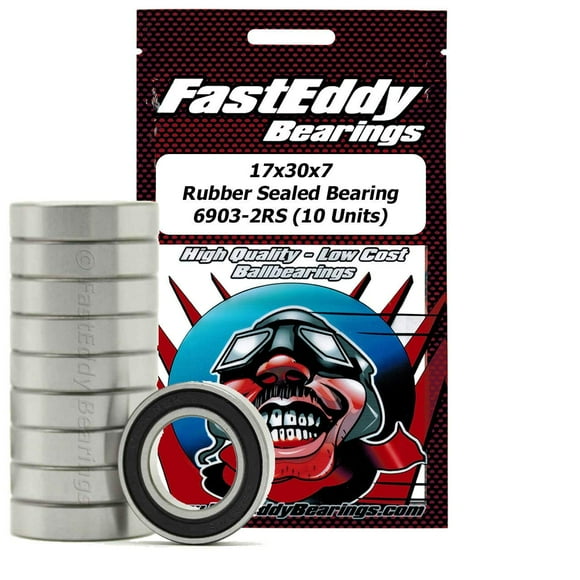 FastEddy Bearings 17x30x7 Rubber Sealed Bearing 6903-2RS (10 Units)