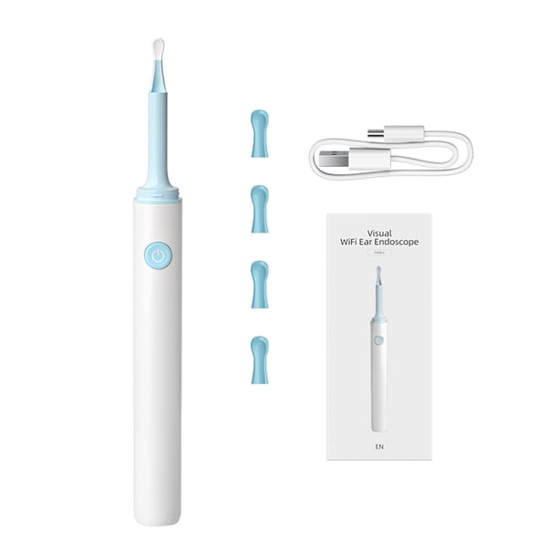 Seitruly Removedor de cerumen Limpieza del hogar Accesorio Cuidado personal Adultos Conexión inalámbrica Orejas Limpiar dispositivos de cámara Negro Electrónica Blanco