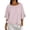 Pink, variant on Asxite Womens Tops Short Sleeve Trendy Striped Ruffle Round Neck Breathable Loose Casual Blouse