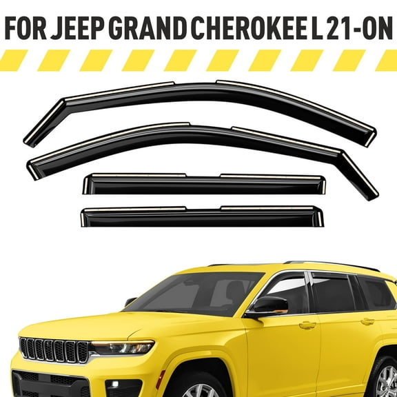 Extra Durable Window Deflectors In-Channel Window Visors Rain Guards Fit for Jeep Grand Cherokee L 2021-2026, Sun Visors, Wind Vent Visors, Window vent shades, Exterior Car Accessories - 4 pcs AG0730