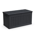 thumbnail image 3 of 230 Gallon Lockable Resin Deck Box, Waterproof Outdoor Storage Box for Patio Furniture Cushions, Garden Tools & Pool Accessories Storage, Black, 3 of 9