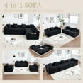 thumbnail image 3 of 106" Oversized Convertible Folding Sofa Bed Corduroy L-Shaped Boneless Sectional Couch,Folding Sofa Bed with Side Pocket Modern Cloud Floor Mattress Couch,Modular Sofa for Living Room, 3 of 19