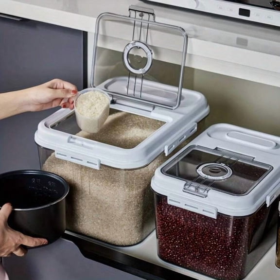 2 Sizes Sealed Food Storage Large Bread Box Kitchen Countertop Airtight Bread Container With Lid Time-Tracking Bread Storage Container Home Bread Preservation Box PET Square Flip