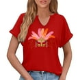 thumbnail image 6 of Craaazy Mardi Gras Shirts for Women Short Sleeve Casual Carnival Printed V-neck T-shirts Gifts, 6 of 6
