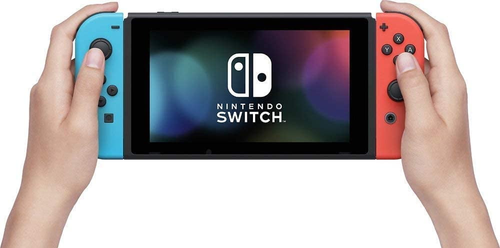 Nintendo Switch with Neon Blue and Neon Red Joy-Con - Mario Kart 8 Deluxe (Full Game Download) - 3 Month Switch Online Individual Membership, Bluetooth 4.1, 6.2" Touchscreen LCD - Carrying_Case