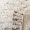 thumbnail image 6 of SAFAVIEH Casablanca Albert Solid Striped Wool Shag Area Rug, Ivory, 4' x 6', 6 of 9
