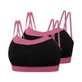 thumbnail image 2 of Hurxie 2 Pack High Impact Sports Bras for Women, Running Bra Workout Crop Tank Tops Longline Sports Bra Push up Hot Pink ,M, 2 of 7