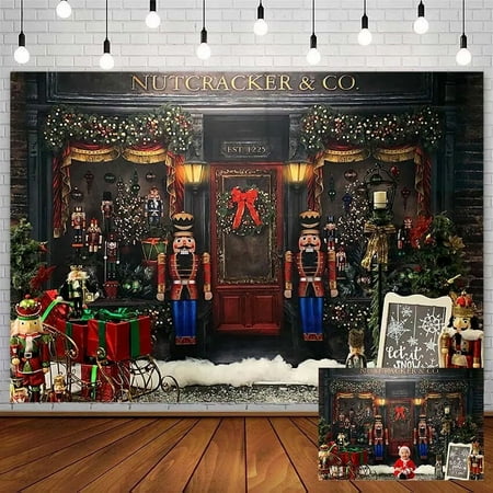 Image of Christmas Tree Backdrop Winter Gift Shop Puppet Toy Xmas Nutcracker Holiday Photography Background Photostudio Photoz Prop