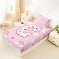 thumbnail image 4 of Feelyou Cute Love Heart Letter C Twin Sheet Sets for Girls, Star Cloud Bedding, Pink, 3 Pieces, 4 of 5