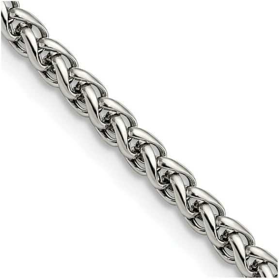 Chisel Stainless Steel Polished 4mm 18 inch Wheat Chain