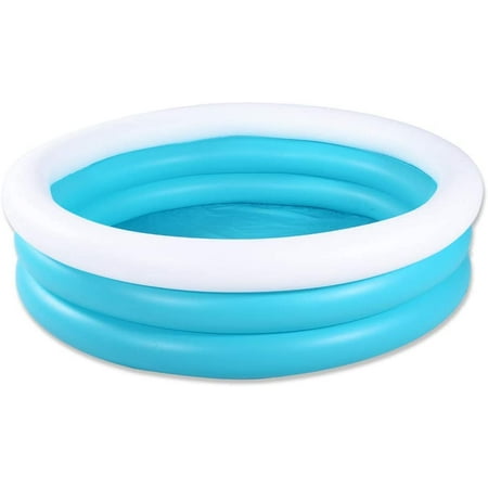 Inflatable Kiddie Pool, 5ft Durable Kids Pool, Blue & White Baby Pool ...